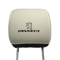 Чехлы на подголовник белые Peugeot